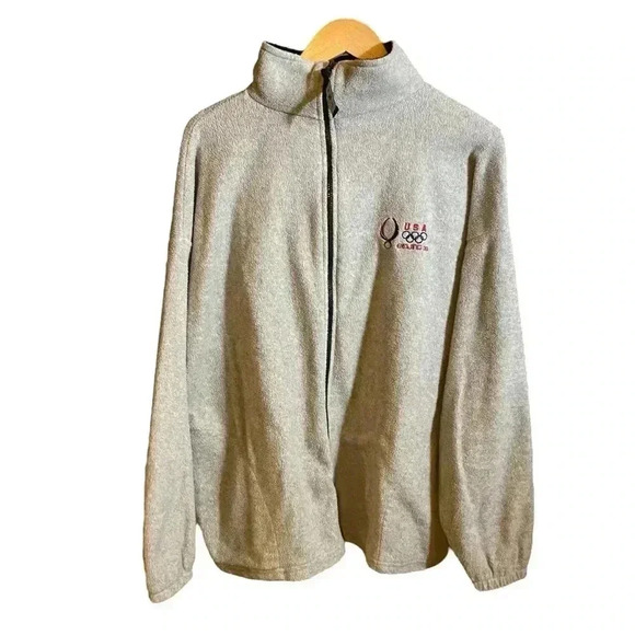 VGT Y2K USA Olympics Beijing 2008 Zip-up Front Fleece Jacket Made in USA XXL - Picture 1 of 11